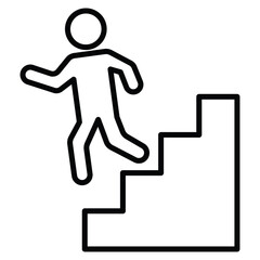 Downstairs icon Outline isolated logo mark