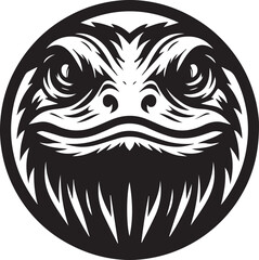Obraz premium Majestic Owl A Striking Black and White Illustration