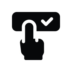 Fototapeta premium subscribe glyph icon. Strong and solid vector icon for websites, mobile interfaces, presentations, and visual branding. High quality and easy to edit.