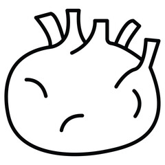 kohlrabi icon Outline isolated logo mark