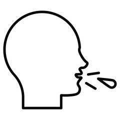 man coughs icon Outline isolated logo mark