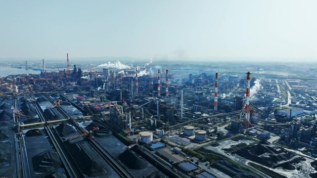 Industrial area scenery aerial view