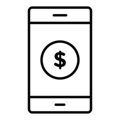 mobile payment icon Outline isolated logo mark