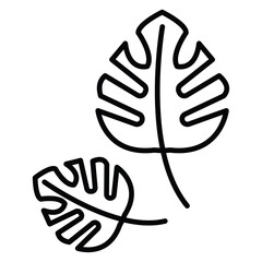 Monstera leaves icon Outline isolated logo mark