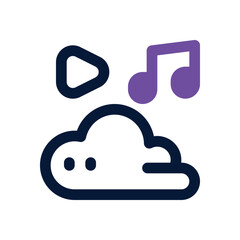 Fototapeta premium cloud music duotone icon. Sleek and modern vector icon for websites, mobile apps, marketing materials, and corporate design. Fully scalable and ready to use.