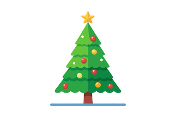Decorative Christmas Tree Vector Illustration