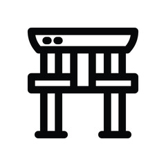 torii gate line icon. Clean and minimalist vector icon for websites, mobile apps, presentations, and logos. Fully scalable and customizable for any project.
