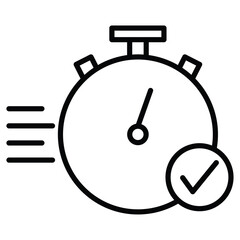 Quick approval icon Outline isolated logo mark