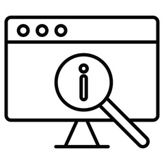 Researching information online icon Outline isolated logo mark