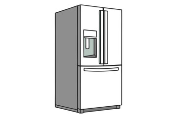 Fototapeta premium Modern Fridge Line Art for Appliance Design