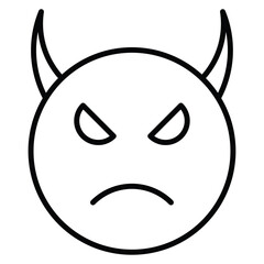 satan evil icon Outline isolated logo mark