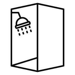 Shower cabin bathroom icon Outline isolated logo mark