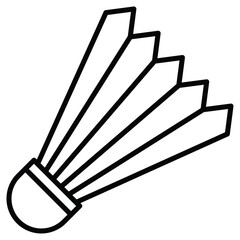 Shuttlecock Icon Outline isolated logo mark