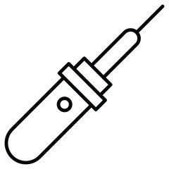 Soldering iron icon Outline isolated logo mark