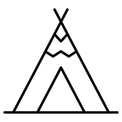 Teepee icon Outline isolated logo mark