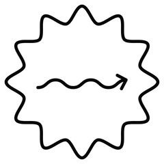 undulating arrow icon Outline isolated logo mark