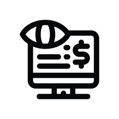 financial monitoring line icon. Clean and minimalist vector icon for websites, mobile apps, presentations, and logos. Fully scalable and customizable for any project.
