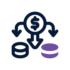 depreciation duotone icon. Sleek and modern vector icon for websites, mobile apps, marketing materials, and corporate design. Fully scalable and ready to use.