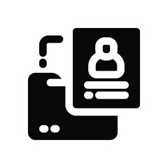 portfolio glyph icon. Strong and solid vector icon for websites, mobile interfaces, presentations, and visual branding. High quality and easy to edit.