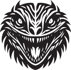 Fototapeta premium Fearsome Feline Fantasy A Monochrome Mythical Creature Illustration