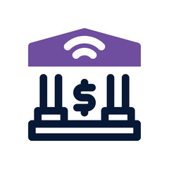 online banking duotone icon. Sleek and modern vector icon for websites, mobile apps, marketing materials, and corporate design. Fully scalable and ready to use.