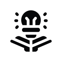 knowledge glyph icon. Strong and solid vector icon for websites, mobile interfaces, presentations, and visual branding. High quality and easy to edit.