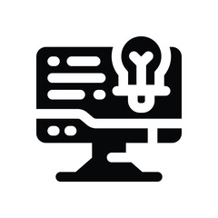 computer glyph icon. Strong and solid vector icon for websites, mobile interfaces, presentations, and visual branding. High quality and easy to edit.