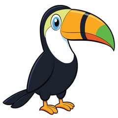 Obraz premium Toucan white background