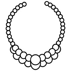 Elegant Pearl Choker Line Art