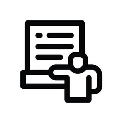 lecture line icon. Clean and minimalist vector icon for websites, mobile apps, presentations, and logos. Fully scalable and customizable for any project.