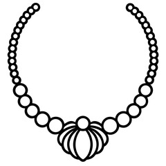 Elegant Pearl Choker Line Art