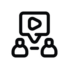 video conference line icon. Clean and minimalist vector icon for websites, mobile apps, presentations, and logos. Fully scalable and customizable for any project.