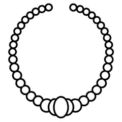 Elegant Pearl Choker Line Art