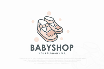Baby Shoes Flat logo design , vector illustration
