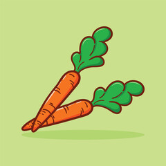 Carrot colored illustration for cover banner sticker book poster