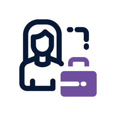female employe duotone icon. Sleek and modern vector icon for websites, mobile apps, marketing materials, and corporate design. Fully scalable and ready to use.