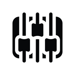 equalizer glyph icon. Strong and solid vector icon for websites, mobile interfaces, presentations, and visual branding. High quality and easy to edit.