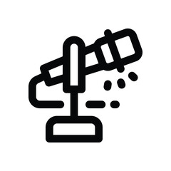 microphone line icon. Clean and minimalist vector icon for websites, mobile apps, presentations, and logos. Fully scalable and customizable for any project.