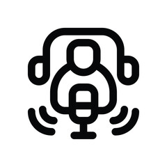 podcast line icon. Clean and minimalist vector icon for websites, mobile apps, presentations, and logos. Fully scalable and customizable for any project.