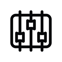 equalizer line icon. Clean and minimalist vector icon for websites, mobile apps, presentations, and logos. Fully scalable and customizable for any project.