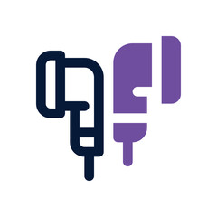 earbud duotone icon. Sleek and modern vector icon for websites, mobile apps, marketing materials, and corporate design. Fully scalable and ready to use.