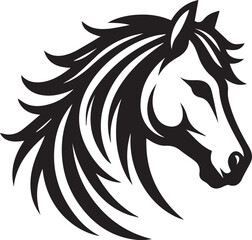Obraz premium Majestic Horse Head Design, Strong and Graceful Equestrian Illustration