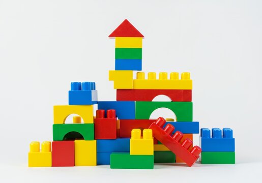 Colorful Plastic Building Blocks Toy Castle Construction