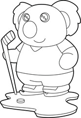 Koala Ice hockey Ice hockey stick Animal Vector Graphic Art Illustration