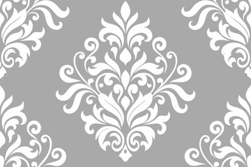 Seamless floral pattern vector with ornate vintage flower design, ideal for textile wallpaper or decorative illustration