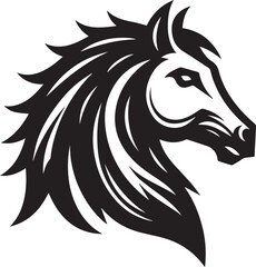 Obraz premium Majestic Horse Head Design, Strong and Graceful Equestrian Illustration