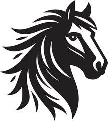 Majestic Horse Head Design, Strong and Graceful Equestrian Illustration