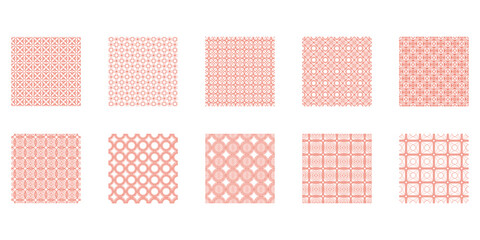 Set of Asian Red Pattern Oriental