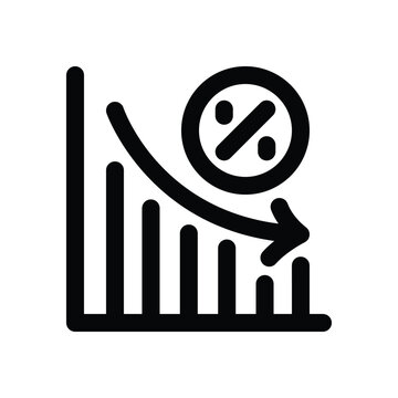 decrease line icon. Clean and minimalist vector icon for websites, mobile apps, presentations, and logos. Fully scalable and customizable for any project.
