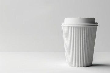 Coffee Cup Mockup 3D White Cap Social Media Template Design Isolated White Background